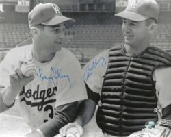 AUTOGRAPHED NORM SHERRY &  LARRY SHERRY Los Angeles Dodgers photo