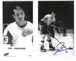 Autographed PETE STEMKOWSKI 8X10 Detroit Red Wings Photo