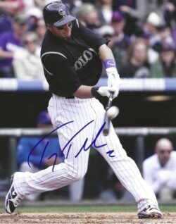 Autographed TROY TULOWITZKI 8x10 Colorado Rockies photo