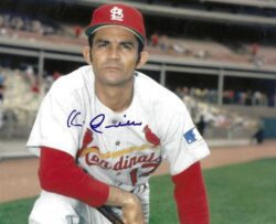 AUTOGRAPHED VIC DAVALILLO 8X10 St. Louis Cardinals photo