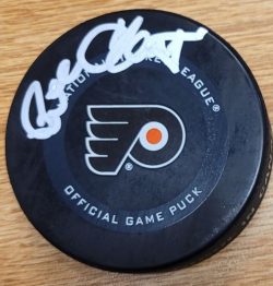 Autographed BILL CLEMENT Philadelphia Flyers Game Hockey Puck