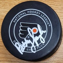 Autographed BOBBY TAYLOR Philadelphia Flyers Game Hockey Puck