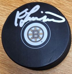 Autographed KEN LINSEMAN Boston Bruins Hockey Puck