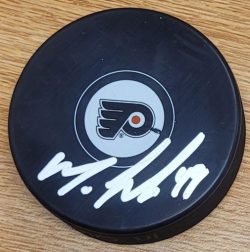 Autographed MICHAEL LEIGHTON Philadelphia Flyers Hockey Puck