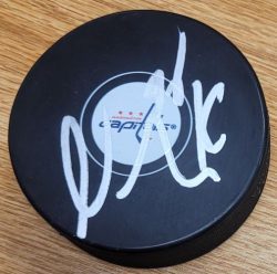 Autographed NICOLAS AUBE-KUBEL Washington Capitals Hockey Puck