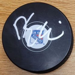Autographed DALLAS EAKINS New York Rangers Hockey Puck