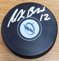 Autographed ALEX BARRE-BOULET Tampa Bay Lightning Hockey Puck