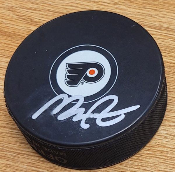 Autographed MORGAN FROST Philadelphia Flyers Hockey Puck