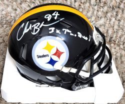 Autographed CHAD BROWN "3X Pro Bowl" Pittsburgh Steelers Mini Helmet
