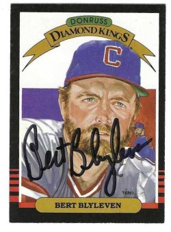 Autographed BERT BLYLEVEN Cleveland Indians 1985 Donruss Diamond King