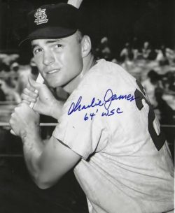 Autographed CHARLIE JAMES "64 WSC" 8x10 St. Louis Cardinals Photo