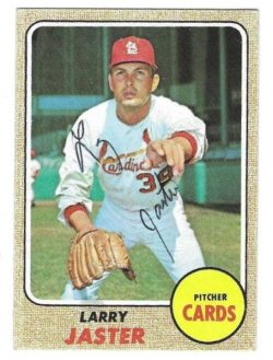 Autographed Larry Jaster St. Louis Cardinals 1968 Topps Card