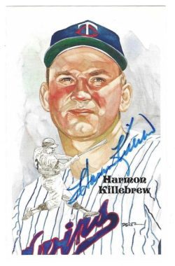 Autographed HARMON KILLEBREW Minnesota Twins Perez-Steele Post Card