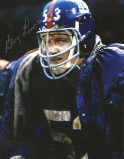 Autographed GREG LARSON 8X10 New York Giants Photo
