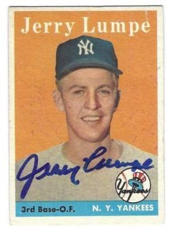 Autographed JERRY LUMPE New York Yankees 1958 Topps Card