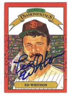 Autographed ED WHITSON San Diego Padres 1990 Donruss Diamond King