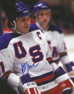 Autographed MIKE ERZIONE 8X10 USA Photo - Gold Medal Winner