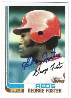 Autographed GEORGE FOSTER Cincinnati Reds 1982 Topps Card