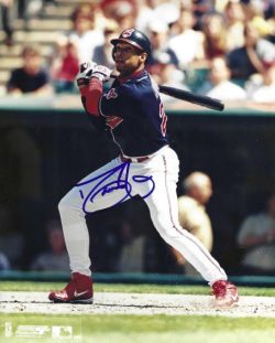 AUTOGRAPHED DAVE JUSTICE 8X10 Cleveland Indians Photo
