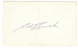 AUTOGRAPHED SIGNED EDD ROUSH 3x5 Index card