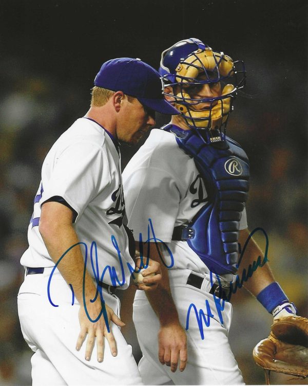 AUTOGRAPHED RANDY WOLF & MIKE LIEBERTHAL Los Angeles Dodgers 8x10 Photo