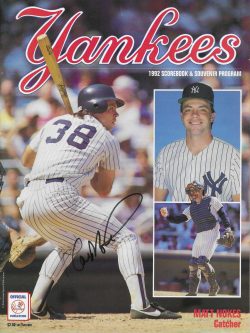 Autographed Matt Nokes New York Yankees Scorebook Program Magazine July 1992