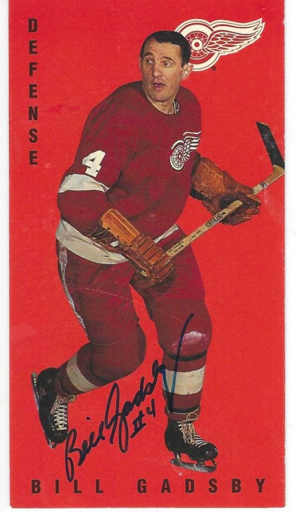 Autographed 1994 Parkhurst BILL GADSBY Detroit Red Wings Tall Boy card