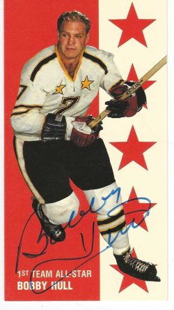 Autographed 1994 Parkhurst BOBBY HULL Chicago Blackhawks Tall Boy card