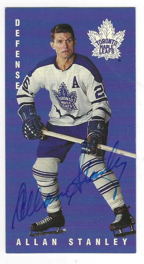 Autographed 1994 Parkhurst ALLAN STANLEY Toronto Maple Leafs Tall Boy card