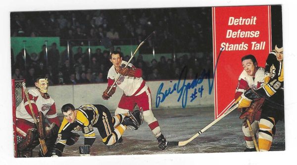 Autographed 1994 Parkhurst BILL GADSBY Detroit Red Wings Tall Boy card