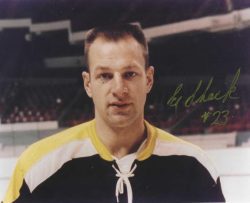 Autographed EDDIE SHACK  8X10 Boston Bruins Photo