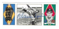 Autographed 1993 WARREN SPAHN Milwaukee Braves Upper Deck BAT card