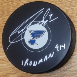 Autographed GARRY UNGER "Ironman 914" St. Louis Blues Hockey Puck