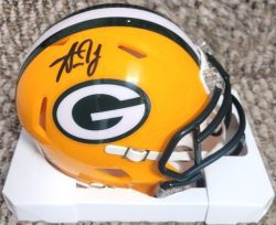 Autographed AARON JONES Green Bay Packers Mini Helmet w/Beckett Hologram