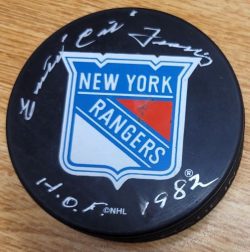 AUTOGRAPHED EMILE FRANCIS New York Rangers Hockey Puck