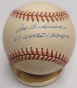 Autographed Don Cardwell "69 World Champs" Official National League Baseball