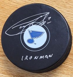Autographed GARRY UNGER "Ironman" St. Louis Blues Hockey Puck