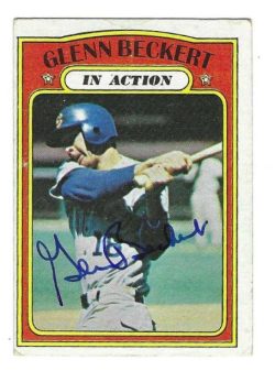 Autographed GLENN BECKERT Chicago Cubs 1972 Topps Card