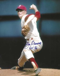 Autographed  JIM BUNNING HOF 96 8X10 Philadelphia Phillies photo