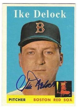Autographed IKE DELOCK Boston Red Sox 1958 Topps Card