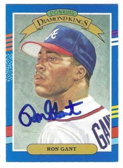 Autographed RON GANT Atlanta Braves 1991 Donruss Diamond King