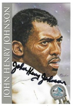 Autographed JOHN HENRY JOHNSON Pittsburgh Steelers Ron Mix Hall of Fame Postcard