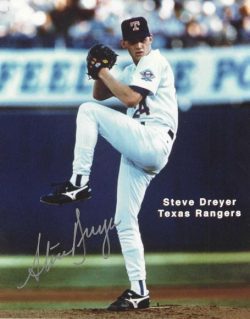 AUTOGRAPHED STEVE DREYER 8X10 Texas Rangers Photo