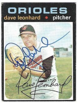 Autographed DAVE LEONHARD Baltimore Orioles 1971 Topps Card