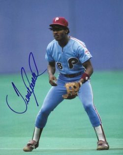 AUTOGRAPHED JUAN SAMUEL 8x10 Philadelphia Phillies Photo