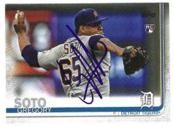 Autographed GREGORY SOTO Detroit Tigers 2019 Topps Card
