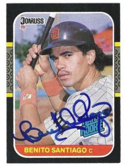 Autographed BENITO SANTIAGO San Diego Padres 1987 Donruss Card