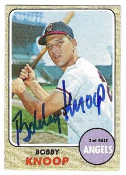 Autographed BOBBY KNOOP California Angels 1968 Topps Card