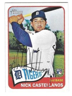 Autographed NICK CASTELLANOS Detroit Tigers 2014 Topps Heritage Card #H552