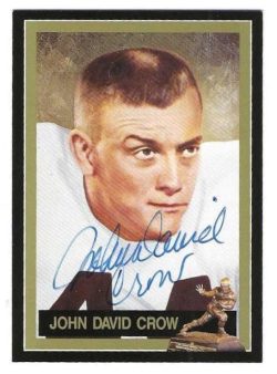 Autographed JOHN DAVID CROW 1991 Heisman Trophy Award  Winner card